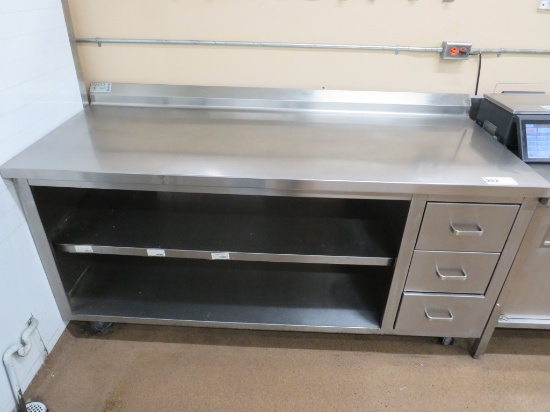 6FT STAINLESS STEEL TABLE WITH DRAWERS - 30IN DEEP