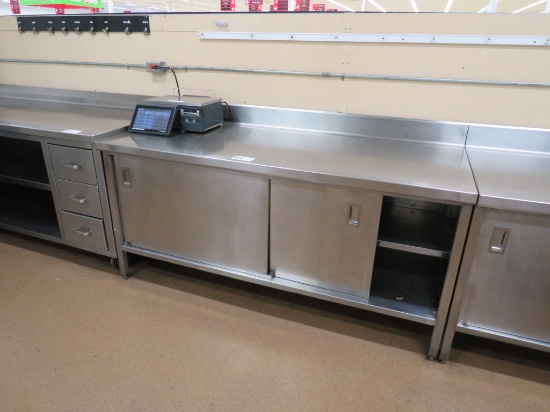6FT S/STEEL CABINET W/SLIDING DOORS 30IN DEEP