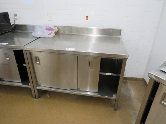 4FT S/STEEL CABINET W/SLIDING DOORS 30IN DEEP