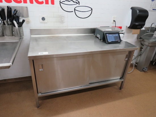 5FT S/STEEL CABINET W/SLIDING DOORS 30IN DEEP