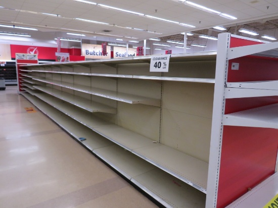 MADIX GONDOLA SHELVING 72IN TALL 20/20 - 44FT W/4FT END CAPS - SOLD BY THE FOOT