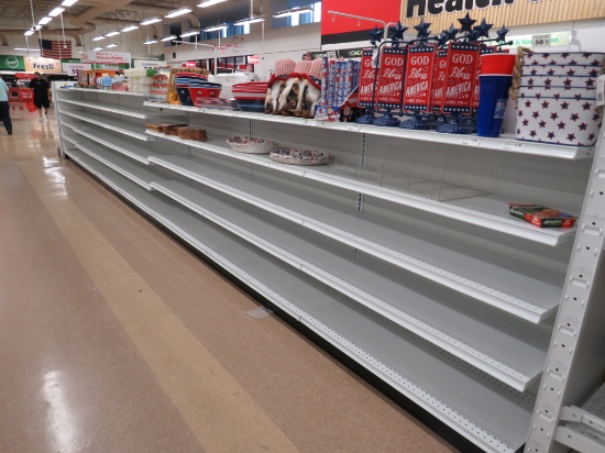Madix Gondola Shelving 54in Tall 16/16 - 28ft W/3ft End Caps - Sold By The Foot