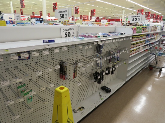 MADIX GONDOLA SHELVING 54IN TALL 16/16 - 28FT W/3FT END CAPS - SOLD BY THE FOOT