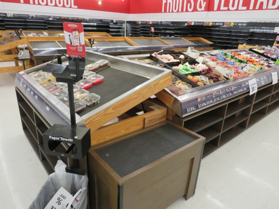 6ft Slant Produce Tables With Front Shelving Insert