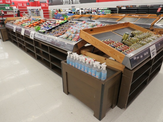6FT SLANT PRODUCE TABLES WITH FRONT SHELVING INSERT