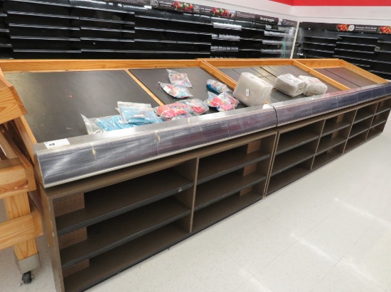 6FT SLANT PRODUCE TABLES WITH FRONT SHELVING INSERT