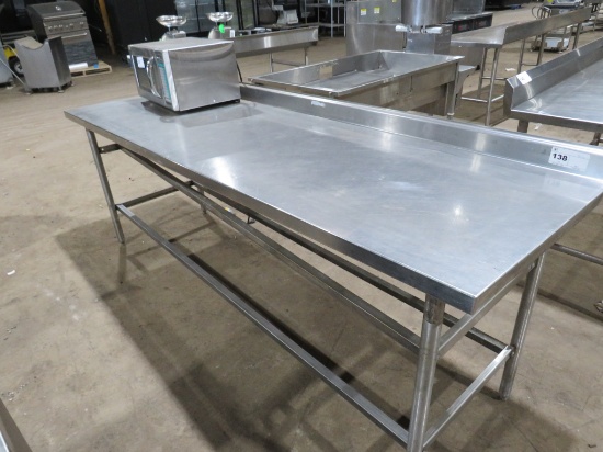 8FT STAINLESS STEEL TABLE - 30IN DEEP