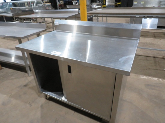 4FT S/STEEL CABINET W/SLIDING DOORS - 30IN DEEP