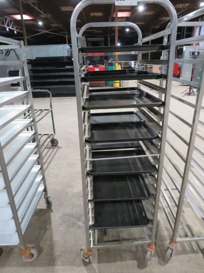 S/STEEL SHEET PAN RACK WITH TRAYS
