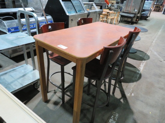30X60 HI-TOP TABLE WITH 4 CHAIRS - ONE LOT