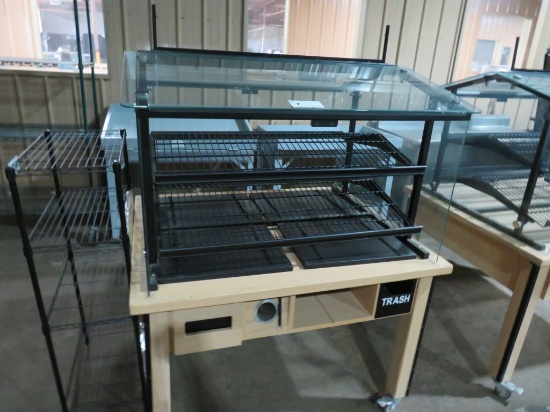40X48 BAKERY DISPLAY TABLE WITH SHELVING