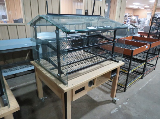 40X48 BAKERY DISPLAY TABLE WITH SHELVING