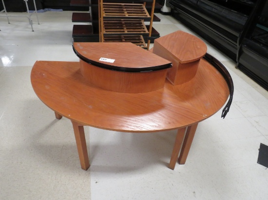 (2) ANGLED DISPLAY TABLES
