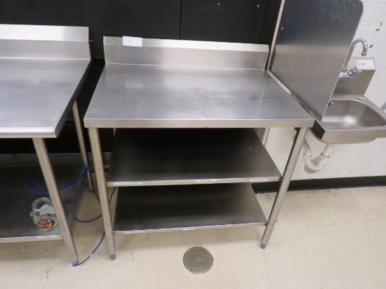 3FT STAINLESS STEEL TABLE - 24IN DEEP