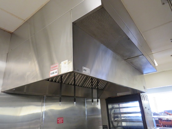 102-INCH S/STEEL EXHAUST HOOD - NO FANS