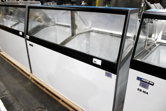 NEW SCRATCH & DENT 69IN MASTER-BILT DD-66L ICE CREAM FREEZER DIPPING CABINET - CRACKED BACK FLIP-LID