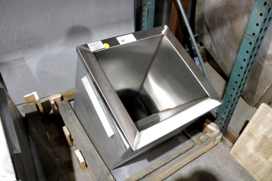NEW STAINLESS STEEL 23X23 DUCT THIMBLE EXHAUST FAN CURB - 1 PIECE CURB ASSEMBLY - 5/12 PITCH ROOF CU