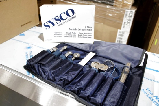 NEW SYSCO 9-PIECE GARNISH SET W/ CASE