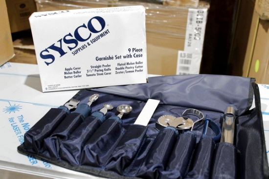 NEW SYSCO 9-PIECE GARNISH SET W/ CASE