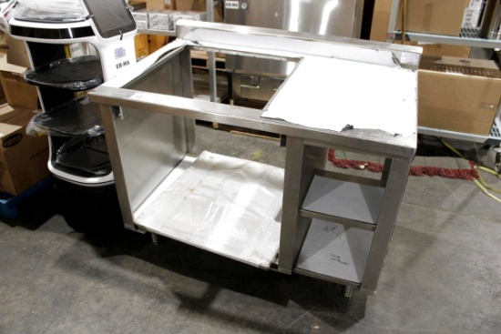 NEW 4FT STAINLESS STEEL TABLE W/ 23X23 CUT-OUT