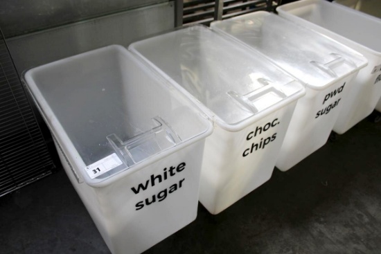 ROLLING INGREDIENT BINS - LIDS ARE CRACKED