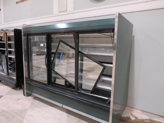 8FT HUSSMANN F6 GLASS-DOOR FREEZER CASE '09 PARTS REMOVED - NO COMPRESSOR