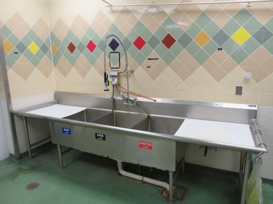 132-INCH 3-COMPARTMENT SINK