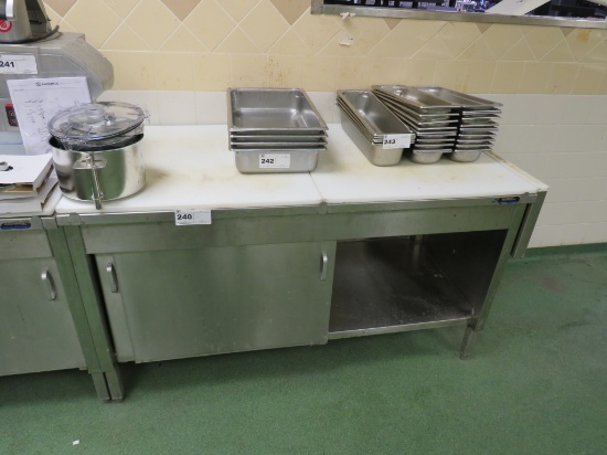 5FT S/STEEL CABINET WITH SLIDING DOORS - 30IN DEEP