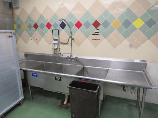132-INCH 3-COMPARTMENT SINK