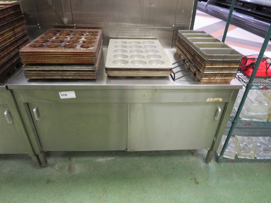 5FT S/STEEL CABINET WITH SLIDING DOORS - 30IN DEEP