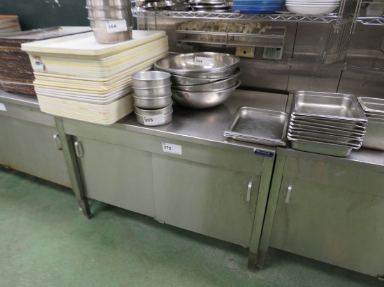 4ft S/Steel Cabinet With Sliding Doors - 30in Deep