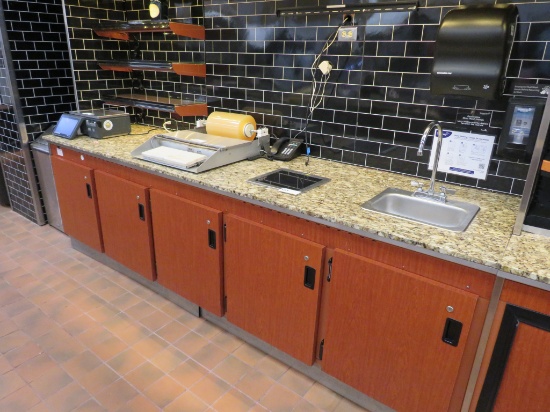 10FT BARKER BACK COUNTER WITH INDUCTION BURNER, SINK