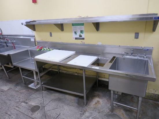 115-Inch S/Steel Produce Work Table W/Sink