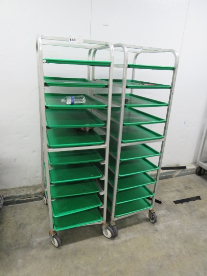 ALUMINUM TRAY RACKS WITH TRAYS