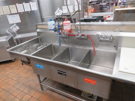 103-INCH 3-COMPARTMENT SINK