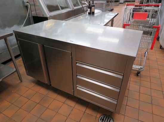 5ft S/Steel Cabinet With Drawers - 30in Deep