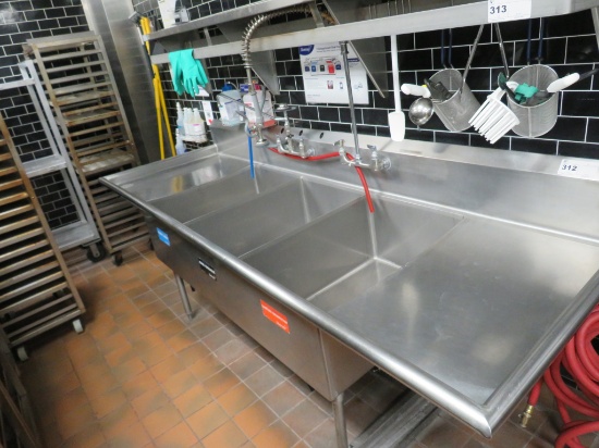 103-INCH 3-COMPARTMENT SINK