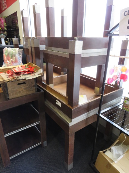 NESTING BAKERY DISPLAY TABLES 4-24X24, 4-36X36