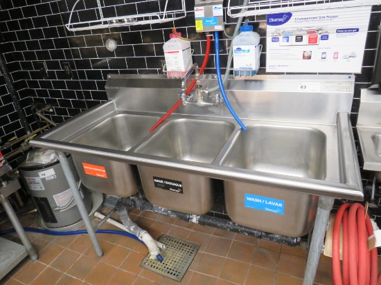 59-INCH 3-COMPARTMENT SINK