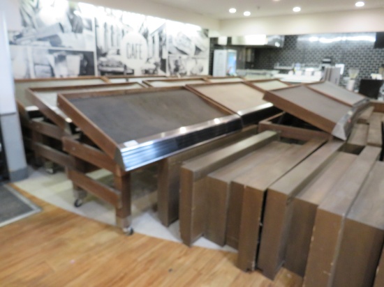 6ft Slant Produce Tables With Front Shelving Insert