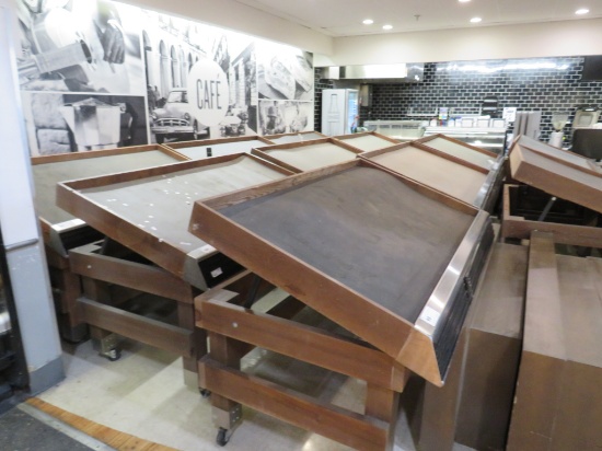 6ft Slant Produce Tables With Front Shelving Insert