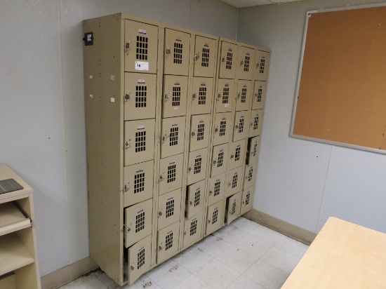SET OF 36 WALL-MOUNT LOCKERS