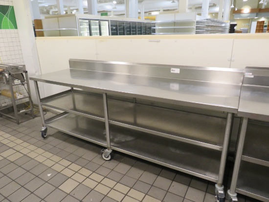 8FT STAINLESS STEEL TABLE - 28IN DEEP