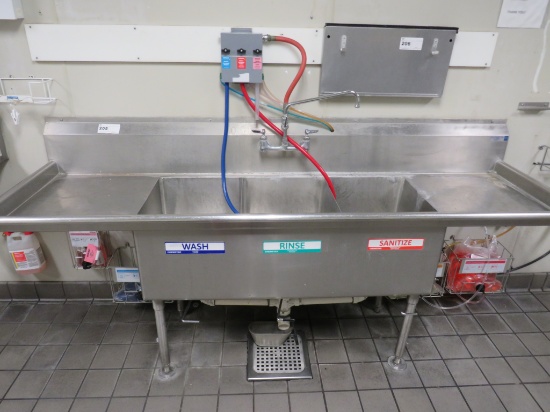 91-INCH 3-COMPARTMENT SINK