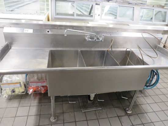 91-INCH 3-COMPARTMENT SINK