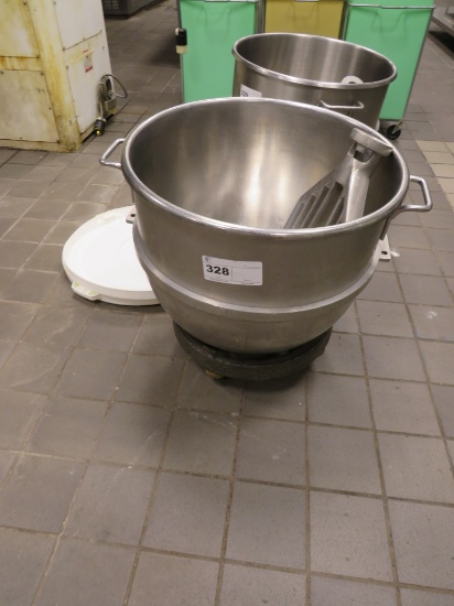 HOBART 80-QUART S/STEEL BOWL W/PADDLE, DOLLY