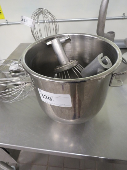 HOBART LEGACY 12QT SS/TEEL BOWL W/WHIP, HOOK