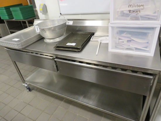 6FT STAINLESS STEEL TABLE - 24IN DEEP