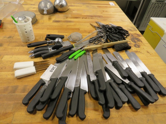 Large Qty - Kitchen Knives, Spreaders, Shears - One Lot