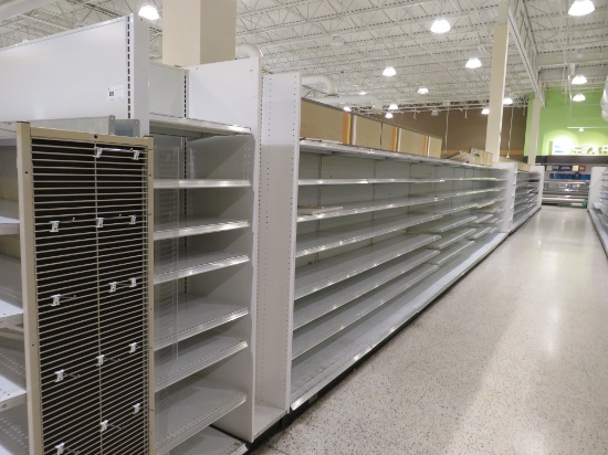 MADIX GONDOLA SHELVING 72IN TALL 18/22 - 78FT W/4FT END CAPS - SOLD BY THE FOOT
